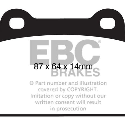 EBC DP31985C - EBCDP31985C - EBC 08-16 Mitsubishi Lancer Evo 10 2.0 Turbo (1 piece rotor) Redstuff Rear Brake Pads - Shipped in Europe - Tuningsupply.com