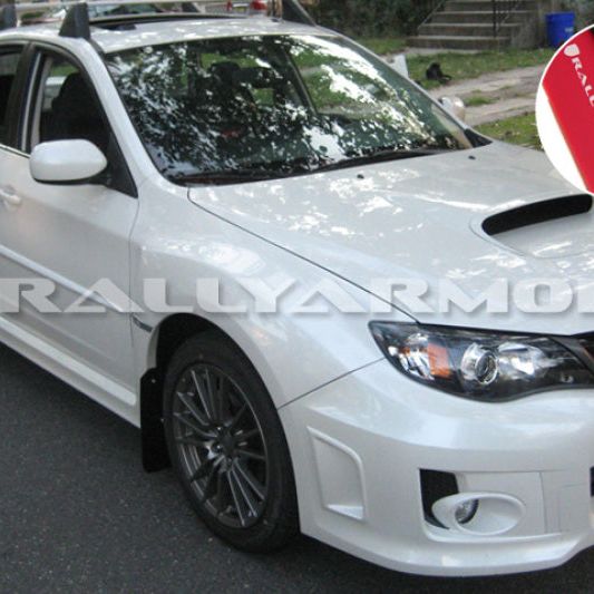 Rally Armor MF19-UR-RD/WH - RALMF19-UR-RD/WH - Rally Armor 11-14 Subaru WRX/STI (Sedan Only) Red UR Mud Flap w/White Logo - Shipped in Europe - Tuningsupply.com