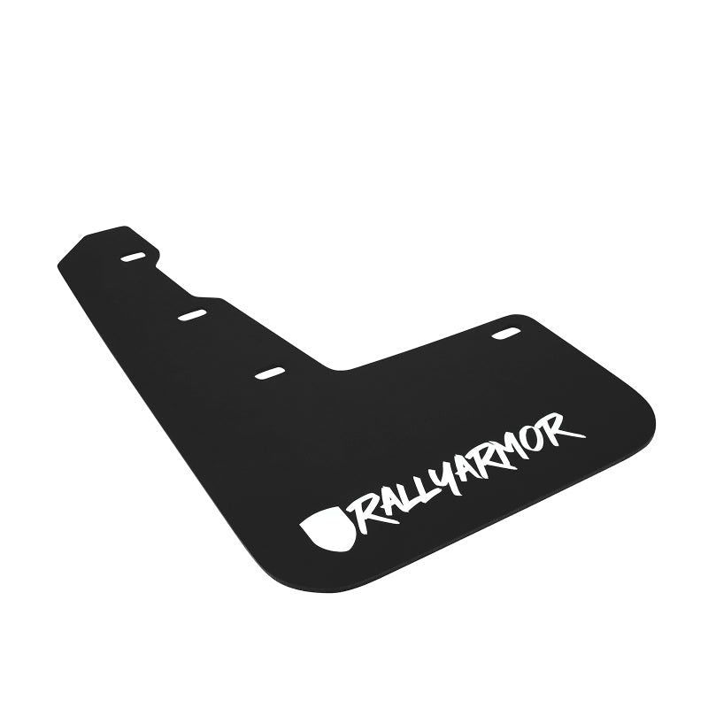 Rally Armor MF32-UR-BLK/WH-X - RALMF32-UR-BLK/WH-X - Rally Armor 15-21 Subaru WRX/STI Black Mud Flap White Altered Font Logo - Shipped in Europe - Tuningsupply.com