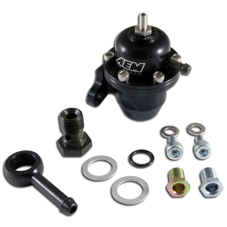 AEM 25-304BK - AEM25-304BK - AEM 96-97 Acura CL / 94-97 Accord / 96-00 Civic Ex Black Adjustable Fuel Pressure Regulator - Shipped in Europe - Tuningsupply.com