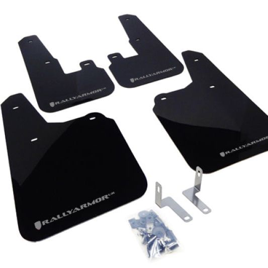 Rally Armor MF16-UR-BLK/SIL - RALMF16-UR-BLK/SIL - Rally Armor 10-14 Subaru Outback Black UR Mud Flap w/ Silver Logo - Shipped in Europe - Tuningsupply.com