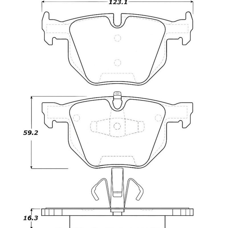 Stoptech 308.11700 - STO308.11700 - StopTech Street Touring 06 BMW 330 Series (Exc E90) Series Rear Brake Pads - Shipped in Europe - Tuningsupply.com
