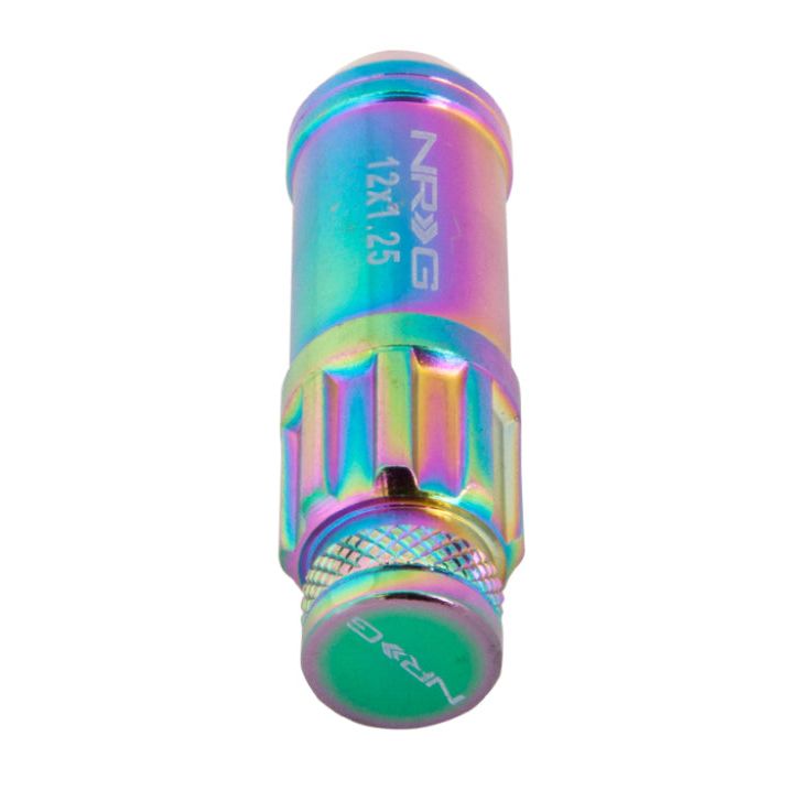 NRG LN-LS710MC-21 - NRGLN-LS710MC-21 - NRG 700 Series M12 X 1.25 Steel Lug Nut w/Dust Cap Cover Set 21 Pc w/Locks & Lock Socket - Neochrome - Shipped in Europe - Tuningsupply.com