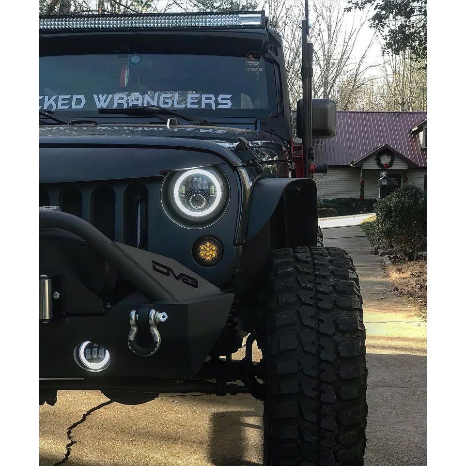 ORACLE Lighting 5769-123 - ORL5769-123 - Oracle 07-18 Jeep Wrangler JK Switchback LED Halo Headlights - Amber/White - Switchback - Shipped in Europe - Tuningsupply.com