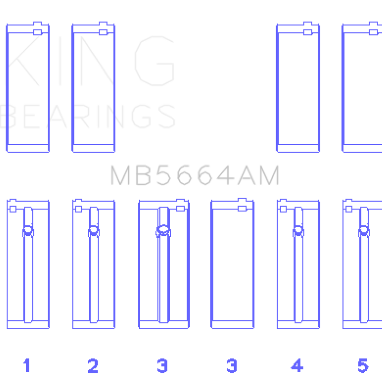 King Engine Bearings GMB5664AM - KINGMB5664AM - King Engine Bearings Nissan QR25DE DOHC 16 Valves Main Bearing Set - Size STD - Shipped in Europe - Tuningsupply.com