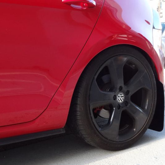 Rally Armor MF37-UR-BLK/WH - RALMF37-UR-BLK/WH - Rally Armor 15-21 MKVII VW Golf/GTI Black UR Mud Flap w/White Logo - Shipped in Europe - Tuningsupply.com