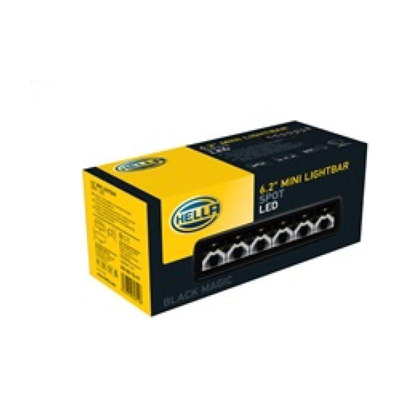 Hella LA358176211 - HELLA358176211 - Hella Universal Black Magic 6 L.E.D. Mini Light Bar - Spot Beam - Shipped in Europe - Tuningsupply.com