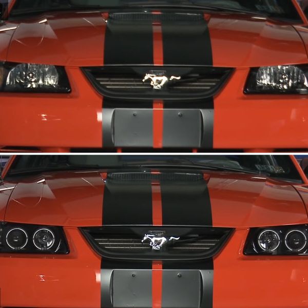 Raxiom 49113 - RAX49113 - Raxiom 99-04 Ford Mustang Dual LED Halo Projector Headlights- Black Housing (Smoked Lens) - Shipped in Europe - Tuningsupply.com