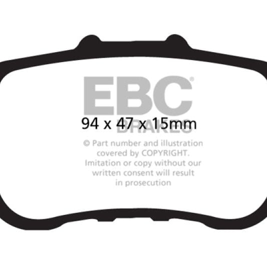 EBC DP41987R - EBCDP41987R - EBC 09-14 Acura TSX 2.4 Yellowstuff Rear Brake Pads - Shipped in Europe - Tuningsupply.com