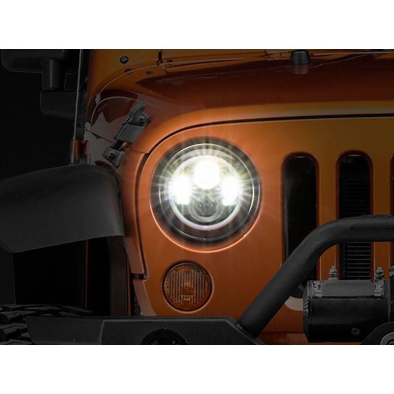 Raxiom J108037 - RAXJ108037 - Raxiom 97-18 Jeep Wrangler TJ/JK Axial Halo Headlights w/ DRL Amber Signals- Blk Hsng (Clear Lens) - Shipped in Europe - Tuningsupply.com