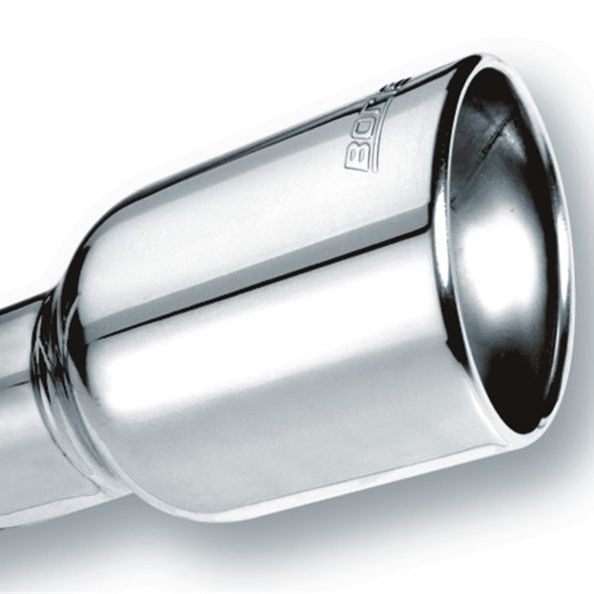 Borla 20156 - BOR20156 - Borla Universal Polished Tip Single Round Rolled Angle-Cut w/Clamp (inlet 2 1/2in. Outlet 4 x 4in) * - Shipped in Europe - Tuningsupply.com