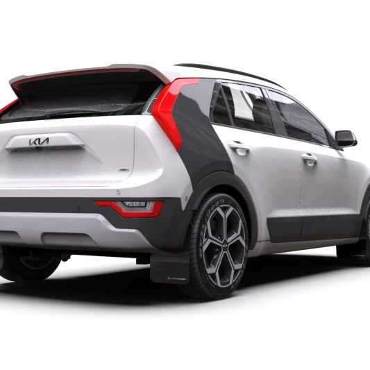 Rally Armor MF21-UR-BLK-DGRY - RALMF21-UR-BLK-DGRY - Rally Armor 23-25 Kia Niro SG2 Black UR Mud Flap Dark Grey Logo - Shipped in Europe - Tuningsupply.com