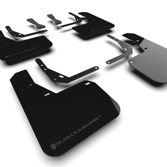 Rally Armor MF103-UR-BLK-GRY - RALMF103-UR-BLK-GRY - Rally Armor 24-25 Hyundai Kona N Line Black UR Mud Flap w/ Grey Logo - Shipped in Europe - Tuningsupply.com