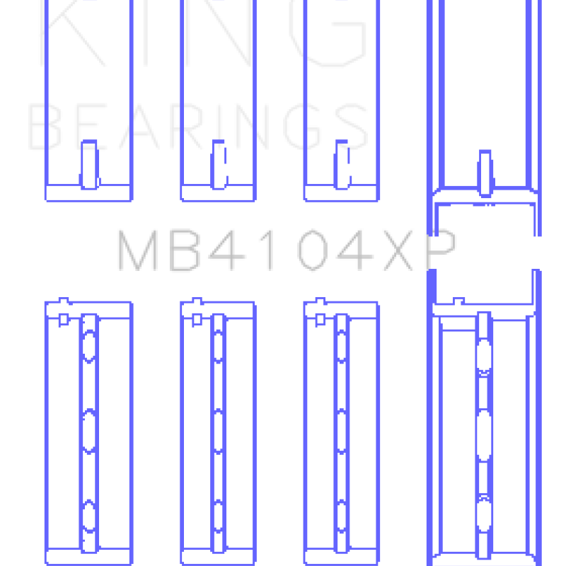 King Engine Bearings GMB4104XP - KINGMB4104XP - King Engine Bearings Nissan VG30DE/VG30DETT Performance Main Bearing Set - Size STD - Shipped in Europe - Tuningsupply.com