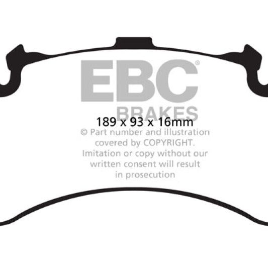 EBC DP32158C - EBCDP32158C - EBC 11+ Audi A8 Quattro 6.3 (Cast Iron Rotors) Redstuff Front Brake Pads - Shipped in Europe - Tuningsupply.com