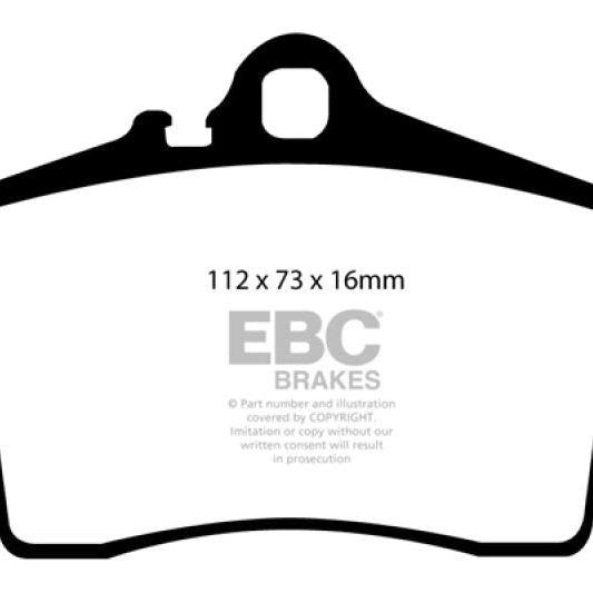 EBC DP41208R - EBCDP41208R - EBC 98-05 Porsche 911 (996) (Cast Iron Rotor only) 3.4 Carrera 2 Yellowstuff Rear Brake Pads - Shipped in Europe - Tuningsupply.com