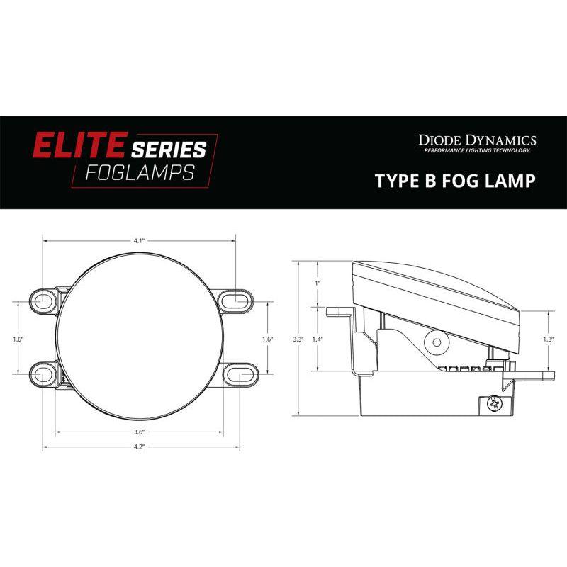 Diode Dynamics DD5134P - DIODD5134P - Diode Dynamics Elite Series Type B Fog Lamps - White (Pair) - Shipped in Europe - Tuningsupply.com