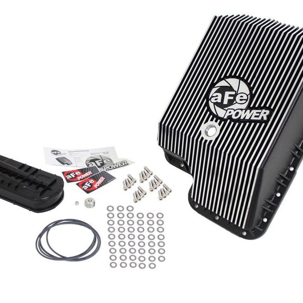 aFe 46-70122-1 - AFE46-70122-1 - aFe Transmission Pan (Black); Ford Diesel Trucks 03-10 V8-6.0/6.4L (td) - Shipped in Europe - Tuningsupply.com