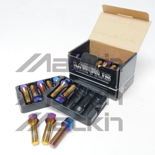 Wheel Mate 40591B - WHM40591B - Wheel Mate Mevius Lug Bolt Set of 20 - Black 14x1.25 27mm Cone 60 DEG TAP - Shipped in Europe - Tuningsupply.com