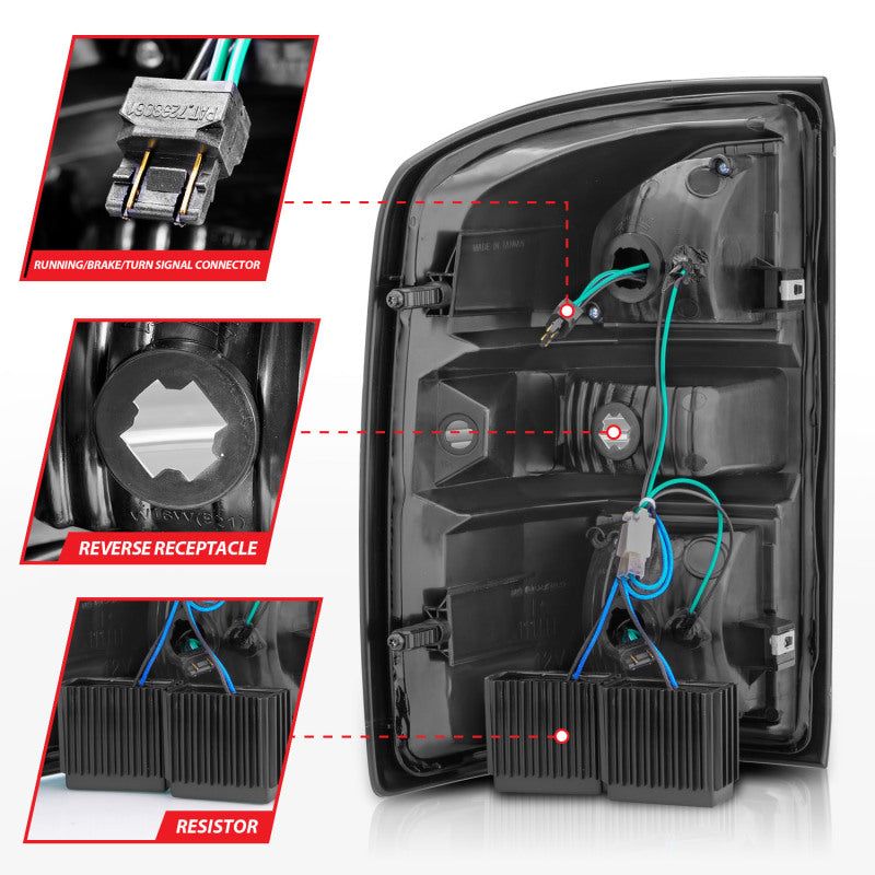 ANZO 311397 - ANZ311397 - ANZO 2014-2018 GMC Sierra LED Tail Lights Black Housing Clear Lens - Shipped in Europe - Tuningsupply.com