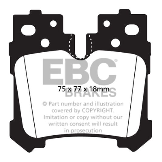EBC DP41812R - EBCDP41812R - EBC 07+ Lexus LS460 4.6 Yellowstuff Rear Brake Pads - Shipped in Europe - Tuningsupply.com
