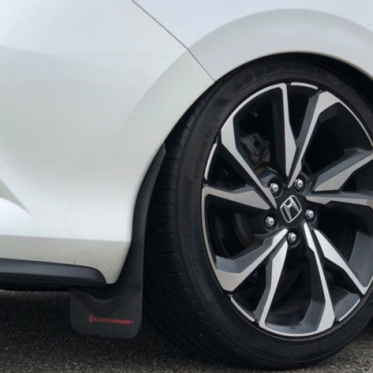 Rally Armor MF50-UR-BLK/DGRY - RALMF50-UR-BLK/DGRY - Rally Armor 16-21 Honda Civic Si Black UR Mud Flap w/Dark Grey Logo - Shipped in Europe - Tuningsupply.com