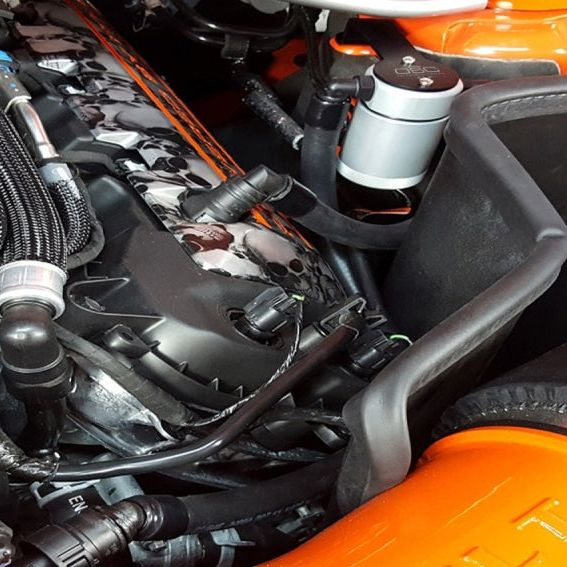 J&L 3011D-C - JLT3011D-C - J&L 2011-2017 Ford Mustang GT Driver Side Oil Separator 3.0 - Clear Anodized - Shipped in Europe - Tuningsupply.com