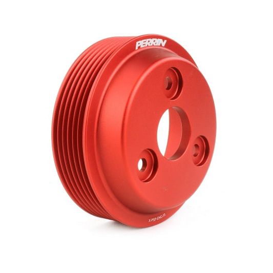 Perrin Performance PSP-ENG-111RD - PERPSP-ENG-111RD - PERRIN 15-21 Subaru WRX / 18-20 Crosstrek / 14-18 FXT Lightweight Water Pump Pulley - Red - Shipped in Europe - Tuningsupply.com
