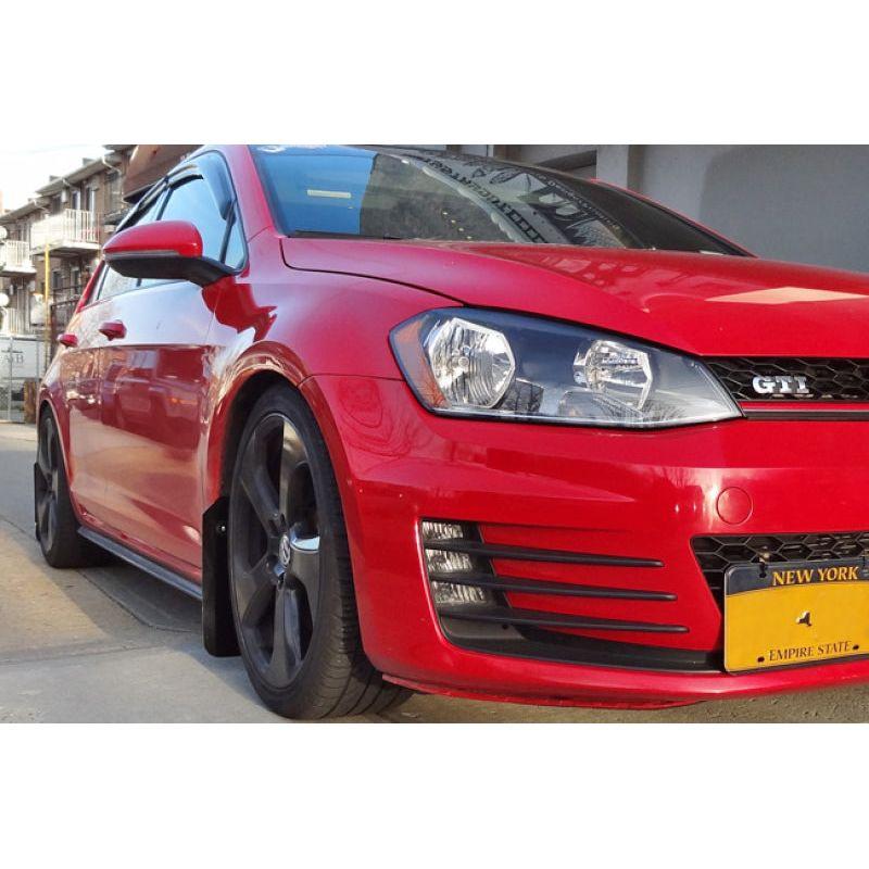 Rally Armor MF37-UR-BLK/WH - RALMF37-UR-BLK/WH - Rally Armor 15-21 MKVII VW Golf/GTI Black UR Mud Flap w/White Logo - Shipped in Europe - Tuningsupply.com