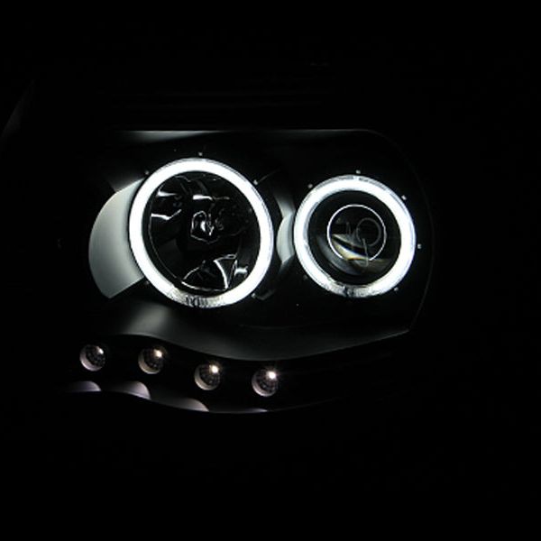 ANZO 121282 - ANZ121282 - ANZO 2005-2011 Toyota Tacoma Projector Headlights w/ Halo Black - Shipped in Europe - Tuningsupply.com