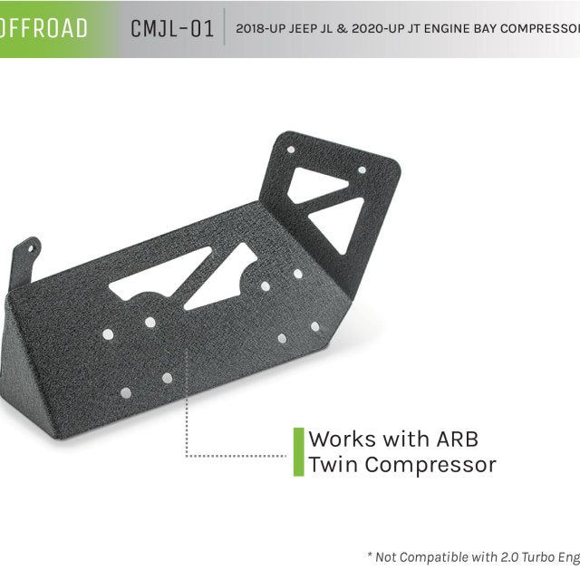 DV8 Offroad CMJL-01 - DVECMJL-01 - DV8 Offroad 2018+ Jeep JL / JT Engine Bay Compressor Mount - Shipped in Europe - Tuningsupply.com