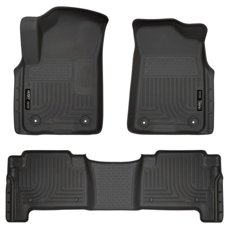 Husky Liners 95671 - HSL95671 - Husky Liners 2019+ Infiniti QX80/2019+ Nissan Armada Weatherbeater Black Fnt & 2nd Seat Floor Liners - Shipped in Europe - Tuningsupply.com