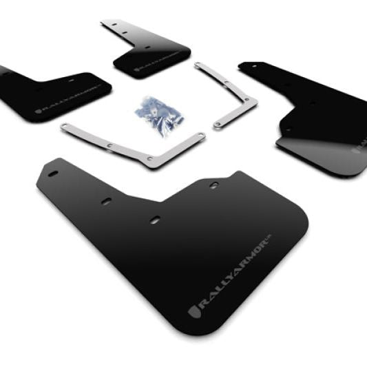 Rally Armor MF50-UR-BLK/DGRY - RALMF50-UR-BLK/DGRY - Rally Armor 16-21 Honda Civic Si Black UR Mud Flap w/Dark Grey Logo - Shipped in Europe - Tuningsupply.com