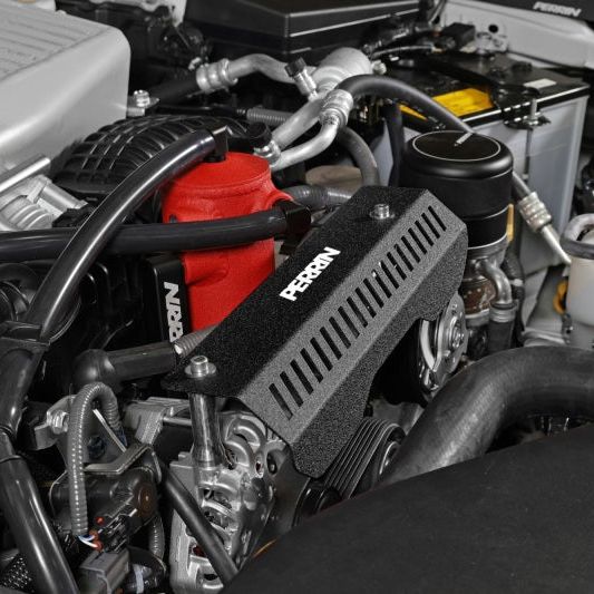 Perrin Performance PSP-ENG-154BK - PERPSP-ENG-154BK - PERRIN 22-25 Subaru WRX Pulley Cover - Black (SHORT - For Use w/PERRIN AOS) - Shipped in Europe - Tuningsupply.com