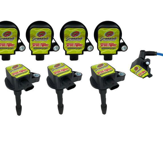 Granatelli Motor Sports 28-1818SF - GMS28-1818SF - Granatelli 18-23 Ford Coyote 4V Street Fighter Coil-On-Plug Wire Conn Kit w/Coil Packs (35K Volts) - Shipped in Europe - Tuningsupply.com