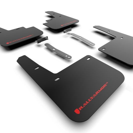 Rally Armor MF93-UR-BLK-RD - RALMF93-UR-BLK-RD - Rally Armor 22-23 Hyundai Kona N-Line Black UR Mud Flap w/Red Logo - Shipped in Europe - Tuningsupply.com