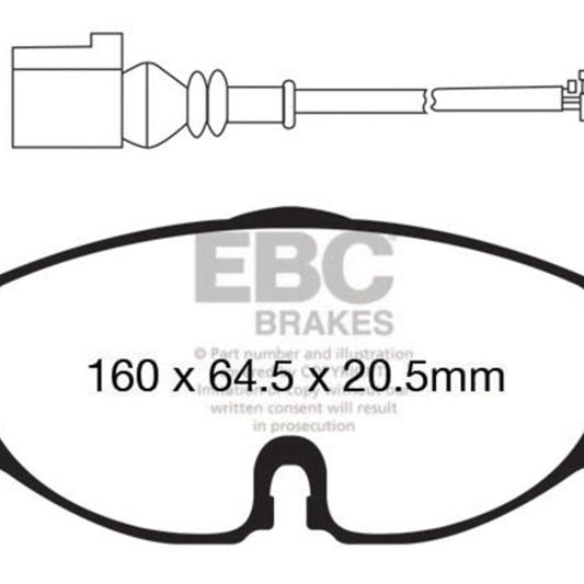 EBC DP42150R - EBCDP42150R - EBC 14+ Audi A3 1.8 Turbo Yellowstuff Front Brake Pads - Shipped in Europe - Tuningsupply.com