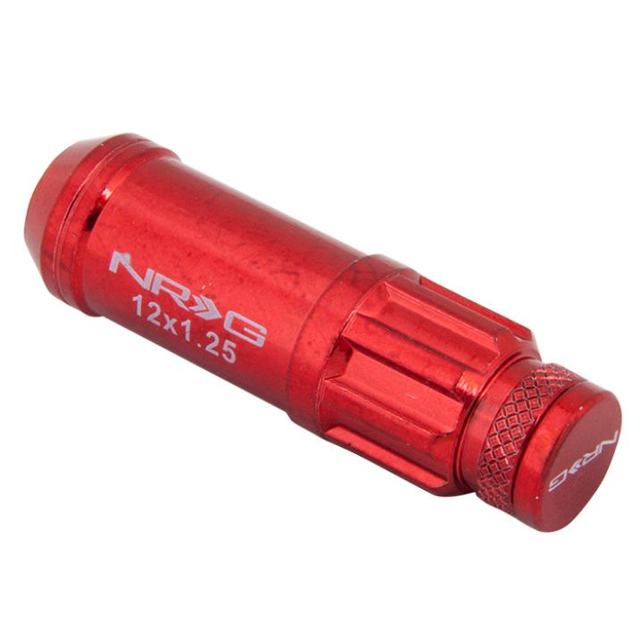 NRG LN-LS710RD-21 - NRGLN-LS710RD-21 - NRG 700 Series M12 X 1.25 Steel Lug Nut w/Dust Cap Cover Set 21 Pc w/Locks & Lock Socket - Red - Shipped in Europe - Tuningsupply.com