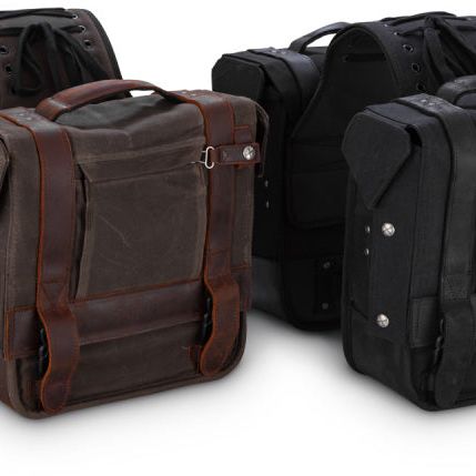 Burly Brand B15-1002D - BURB15-1002D - Burly Brand Throw-over Saddlebag - Dark Oak - Shipped in Europe - Tuningsupply.com