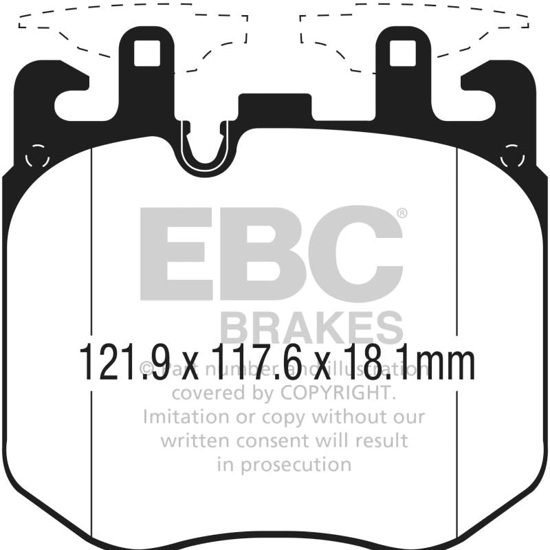 EBC DP42304R - EBCDP42304R - EBC 2017+ BMW (Alpina) B7 xDrive 4.4L Twin Turbo Yellowstuff Front Brake Pads - Shipped in Europe - Tuningsupply.com
