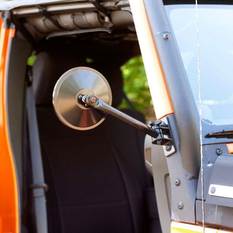 Rugged Ridge 11025.11 - RUG11025.11 - Rugged Ridge 97-18 Jeep Wrangler Black Round Quick Release Mirror - Shipped in Europe - Tuningsupply.com