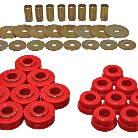 Energy Suspension 6.4101R - ENG6.4101R - Energy Suspension Nissan/Datsun Red Body Mount Set - Shipped in Europe - Tuningsupply.com