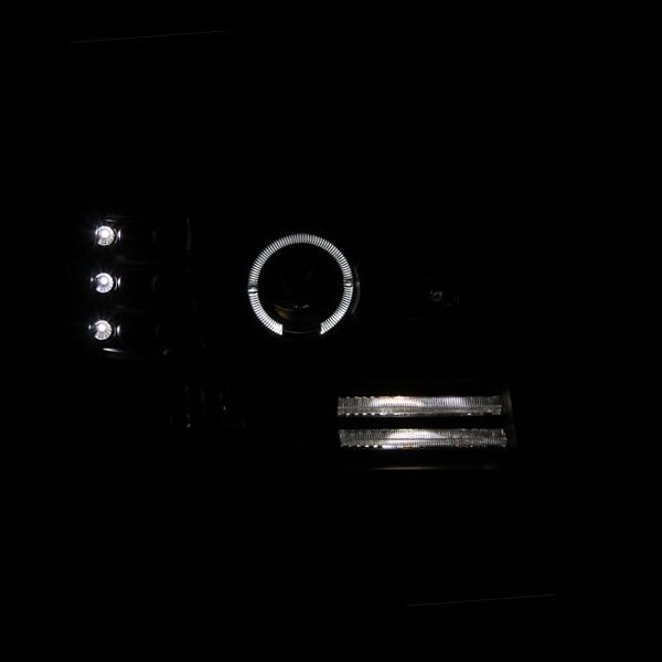 ANZO 111184 - ANZ111184 - ANZO 1992-1996 Ford F-150 Projector Headlights w/ Halo Black w/ Side Markers and Parking Lights - Shipped in Europe - Tuningsupply.com