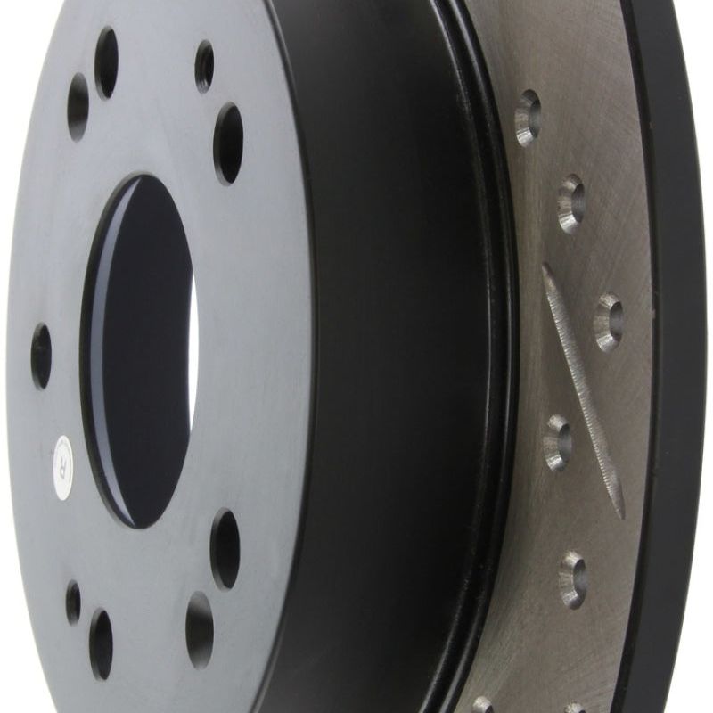 Stoptech 127.40040R - STO127.40040R - StopTech 06-09 Honda Civic Ex/Si Slotted & Drilled Right Rear Rotor - Shipped in Europe - Tuningsupply.com