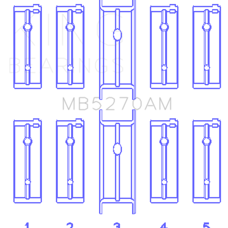 King Engine Bearings GMB5270AM - KINGMB5270AM - King Engine Bearings Chrysler 148/148 Turbo DOHC 16V/Jeep 148 DOHC 16V Main Bearing Set - Size STD - Shipped in Europe - Tuningsupply.com