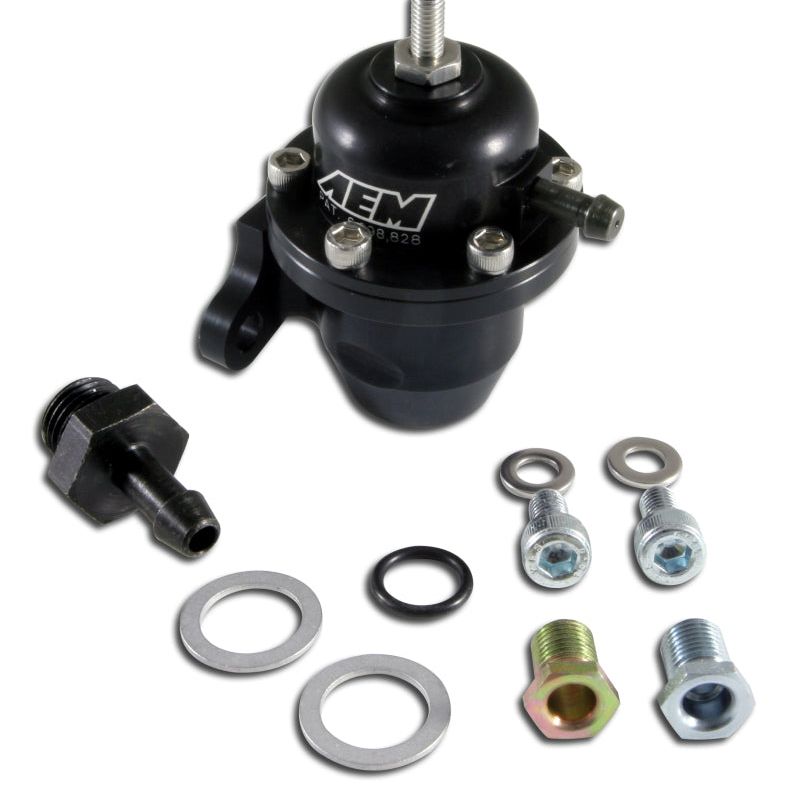 AEM 25-301BK - AEM25-301BK - AEM 98-99 Acura CL / 00-05 S2000 / 98-02 Accord / 96-00 Civic Black Adjustable Fuel Pressure Regulat - Shipped in Europe - Tuningsupply.com