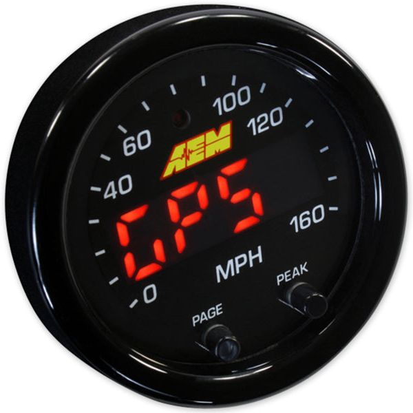 AEM 30-0313 - AEM30-0313 - AEM X-Series 0-160 MPH Black Bezel w/ Black Face GPS Speedometer Gauge - Shipped in Europe - Tuningsupply.com