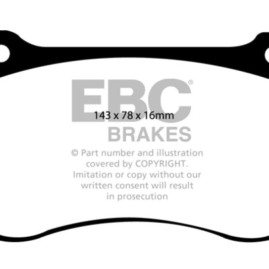 EBC DP41764R - EBCDP41764R - EBC 05-10 Chrysler 300C 6.1 SRT8 Yellowstuff Front Brake Pads (Excl 6 Piston Calipers) - Shipped in Europe - Tuningsupply.com