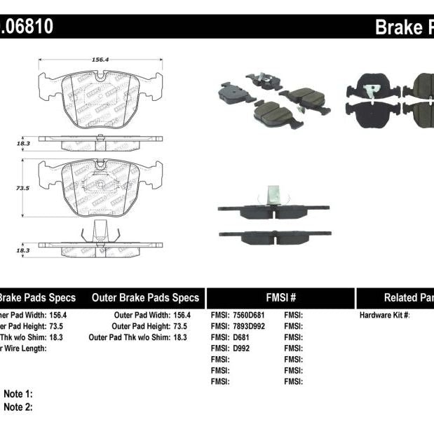 Stoptech 309.06810 - STO309.06810 - StopTech Performance 00-04 BMW M5 E39 / 00-06 X5 / 03-05 Range Rover HSE Front Brake Pads - Shipped in Europe - Tuningsupply.com