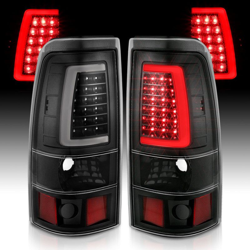 ANZO 311330 - ANZ311330 - ANZO 1999-2002 Chevy Silverado 1500 LED Taillights Plank Style Black w/Clear Lens - Shipped in Europe - Tuningsupply.com